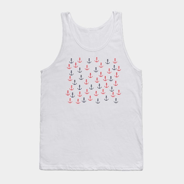 Anchors, Nautical Tank Top by 47Merch